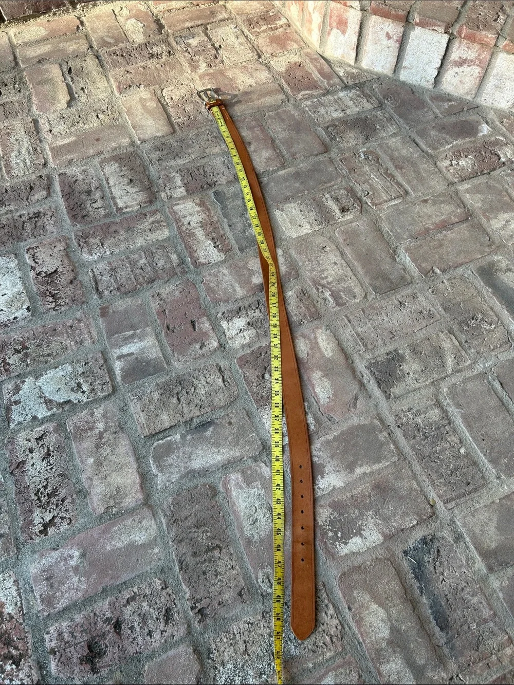 Men’s Genuine Leather Belt with Red Logo Detail